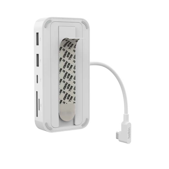 USB-C&reg; 6 合 1 多埠集線器(帶支架), White, hi-res